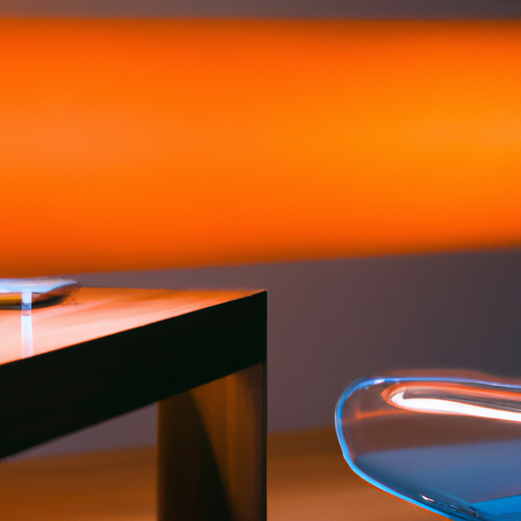 Fondo artístico: mesa de estudio minimalista con luz cálida y motivo de privacidad